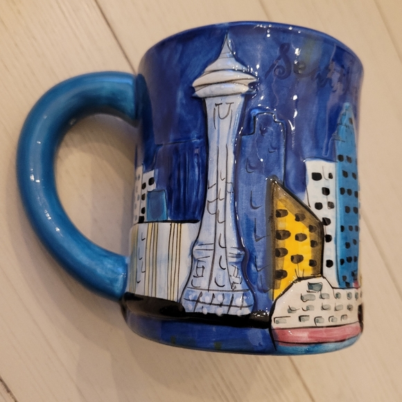 Seattle skyline coffee mug cup space needle blue - Picture 1 of 12
